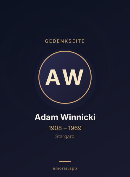 Gedenkportrait von Adam Winnicki