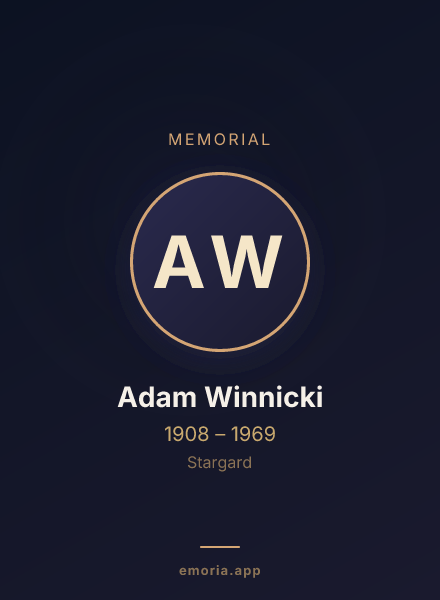 Memorial portrait of Adam Winnicki