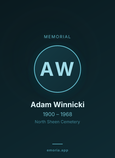 Memorial portrait of Adam Winnicki