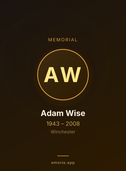 Memorial portrait of Adam Wise
