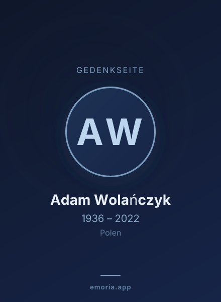 Gedenkportrait von Adam Wolańczyk