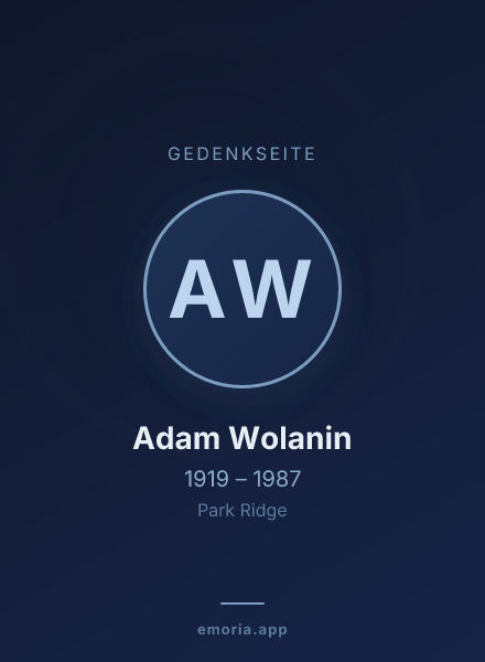 Gedenkportrait von Adam Wolanin