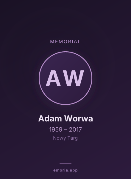 Memorial portrait of Adam Worwa
