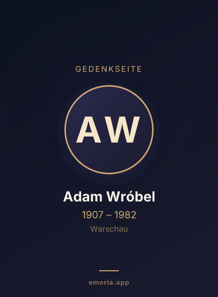 Gedenkportrait von Adam Wróbel