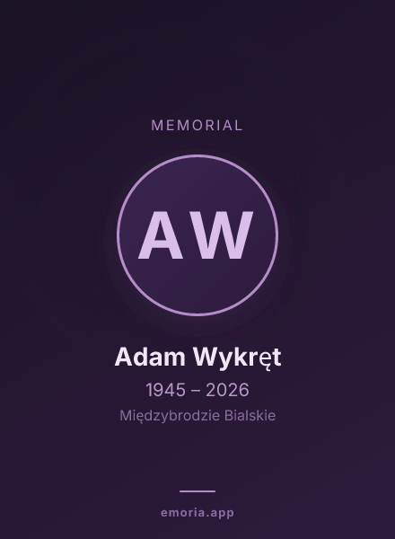 Memorial portrait of Adam Wykręt