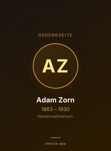 Gedenkportrait von Adam Zorn