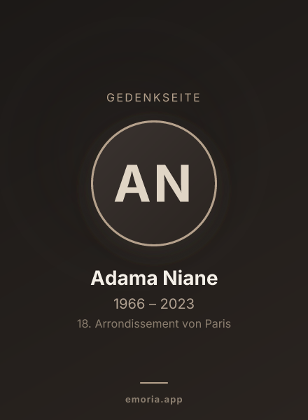 Gedenkportrait von Adama Niane