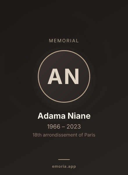 Memorial portrait of Adama Niane