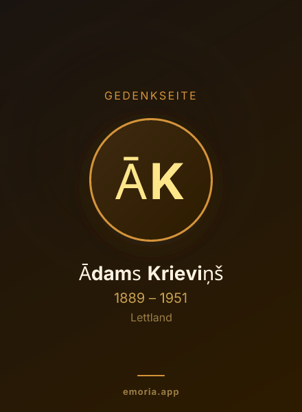 Gedenkportrait von Ādams Krieviņš