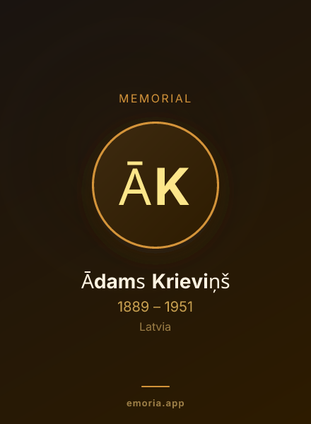 Memorial portrait of Ādams Krieviņš