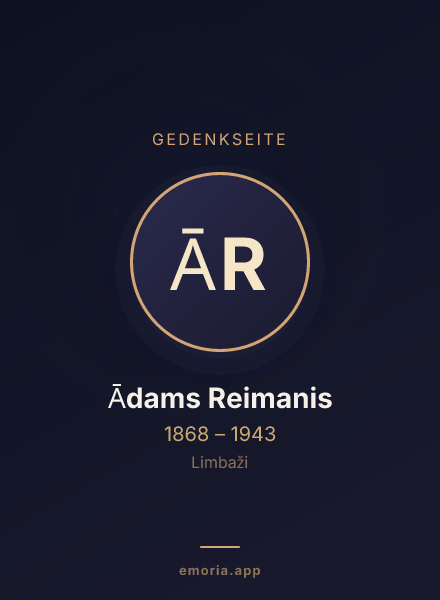 Gedenkportrait von Ādams Reimanis