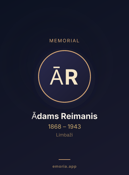 Memorial portrait of Ādams Reimanis