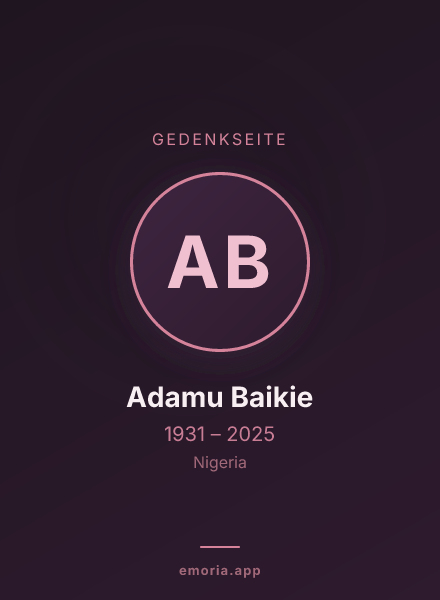 Gedenkportrait von Adamu Baikie