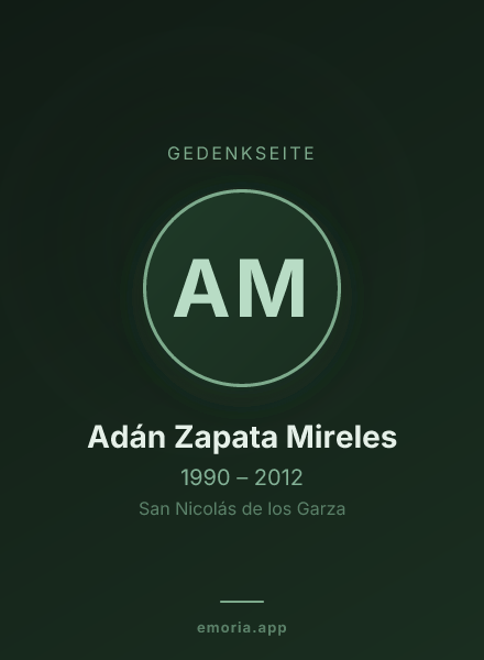 Gedenkportrait von Adán Zapata Mireles