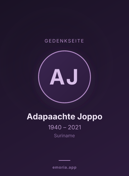 Gedenkportrait von Adapaachte Joppo