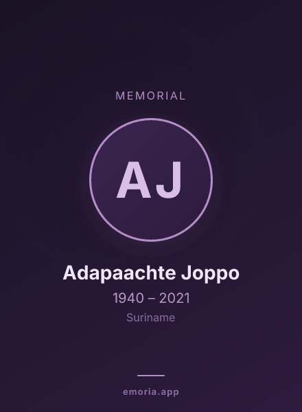 Memorial portrait of Adapaachte Joppo