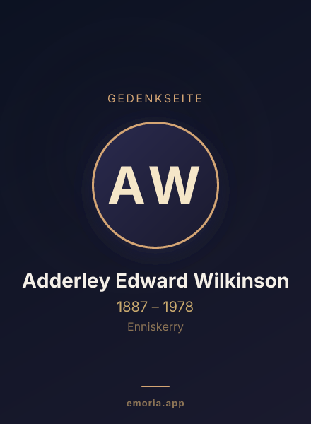Gedenkportrait von Adderley Edward Wilkinson