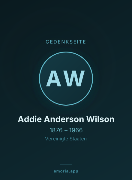 Gedenkportrait von Addie Anderson Wilson