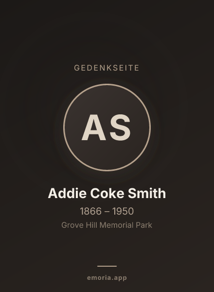 Gedenkportrait von Addie Coke Smith