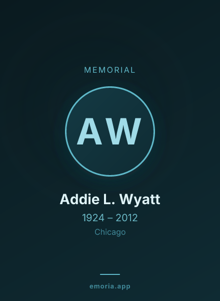 Memorial portrait of Addie L. Wyatt