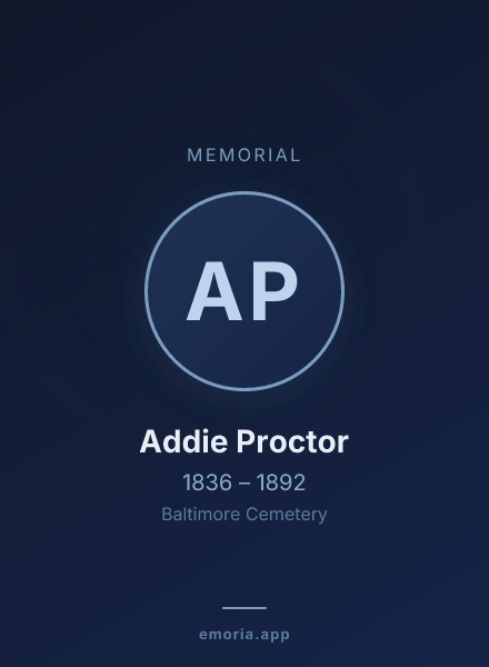 Memorial portrait of Addie Proctor