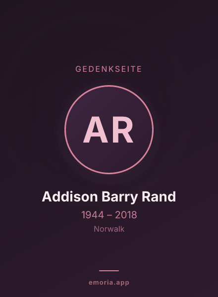 Gedenkportrait von Addison Barry Rand