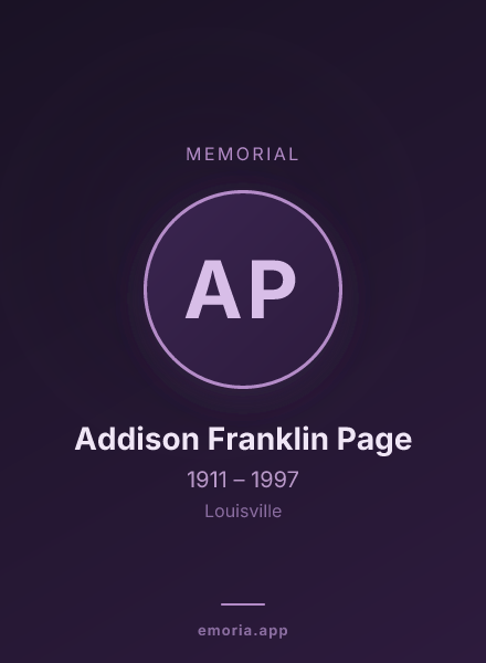 Memorial portrait of Addison Franklin Page