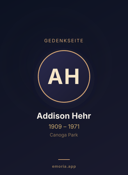 Gedenkportrait von Addison Hehr
