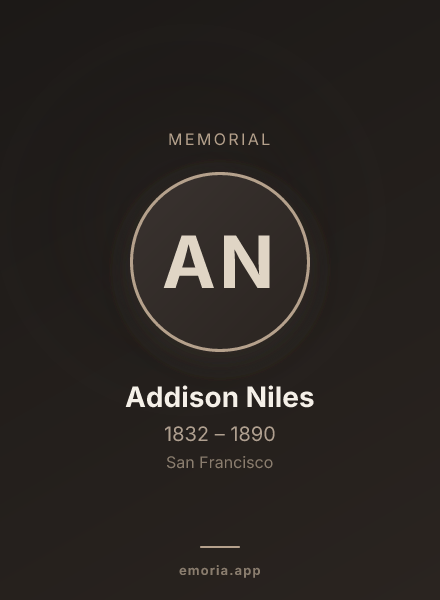 Memorial portrait of Addison Niles