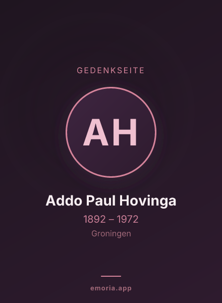 Gedenkportrait von Addo Paul Hovinga