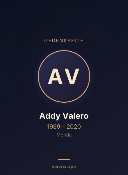 Gedenkportrait von Addy Valero