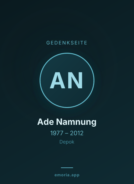 Gedenkportrait von Ade Namnung