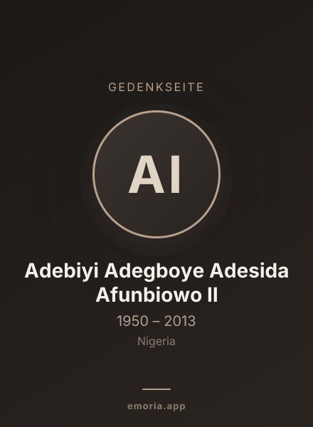 Gedenkportrait von Adebiyi Adegboye Adesida Afunbiowo II