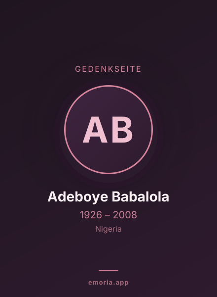 Gedenkportrait von Adeboye Babalola