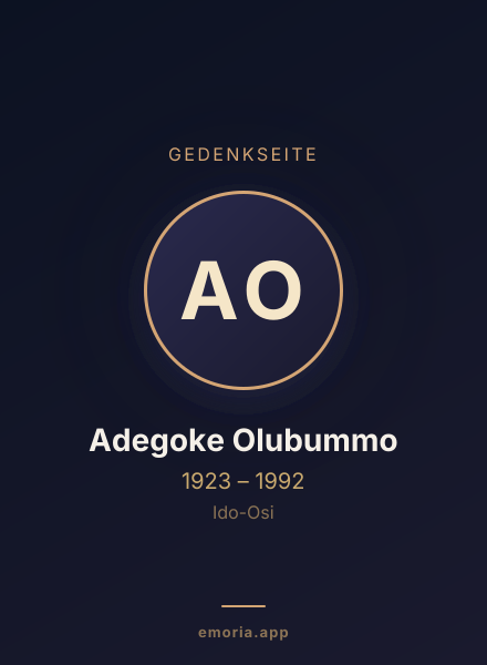 Gedenkportrait von Adegoke Olubummo
