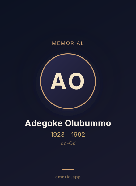 Memorial portrait of Adegoke Olubummo