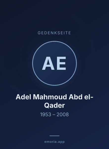 Gedenkportrait von Adel Mahmoud Abd el-Qader