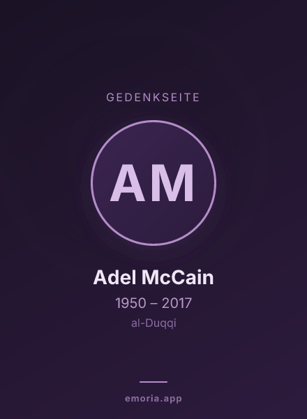 Gedenkportrait von Adel McCain