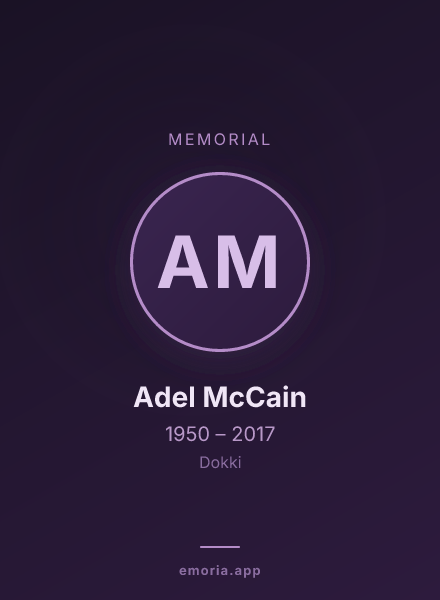 Memorial portrait of Adel McCain
