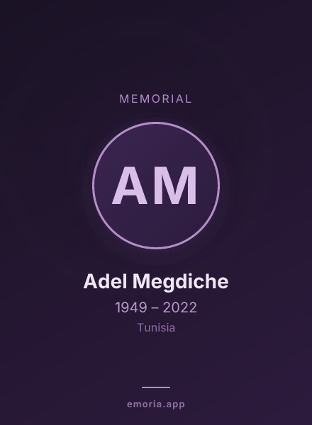 Memorial portrait of Adel Megdiche