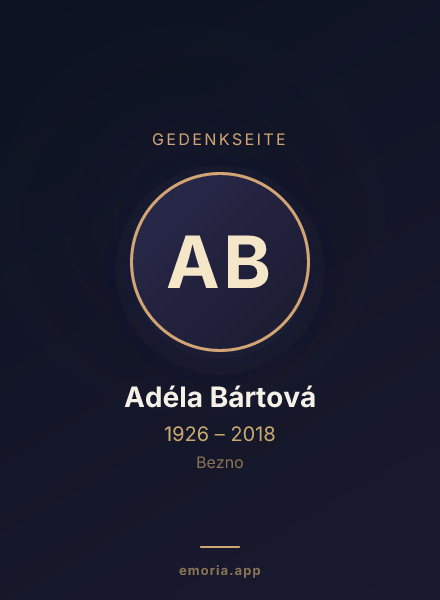 Gedenkportrait von Adéla Bártová