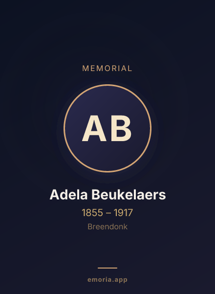 Memorial portrait of Adela Beukelaers