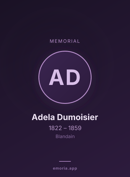 Memorial portrait of Adela Dumoisier