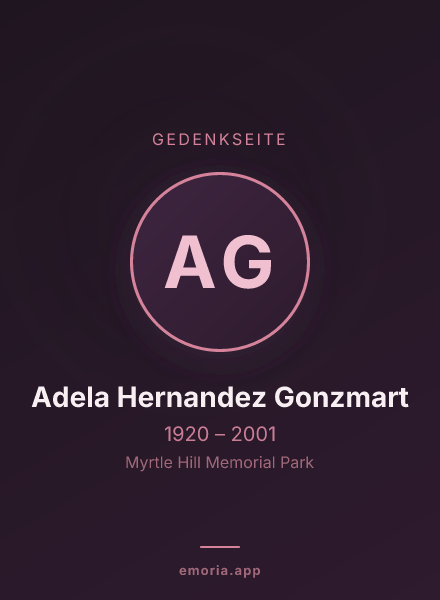 Gedenkportrait von Adela Hernandez Gonzmart