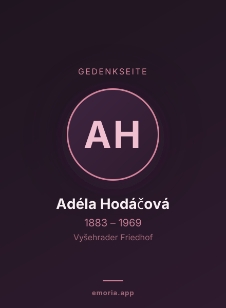 Gedenkportrait von Adéla Hodáčová