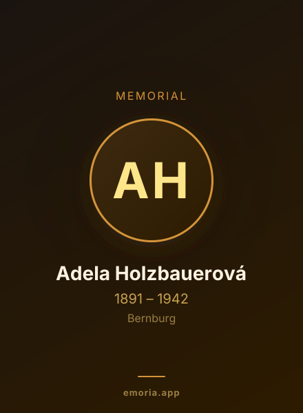 Memorial portrait of Adela Holzbauerová
