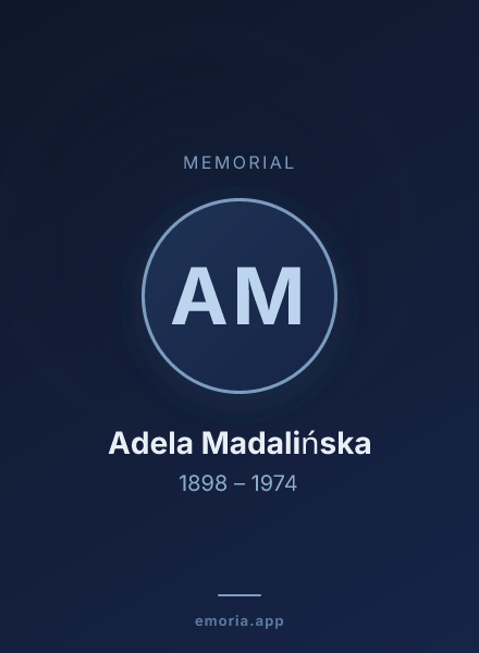 Memorial portrait of Adela Madalińska