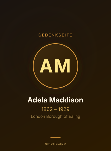 Gedenkportrait von Adela Maddison