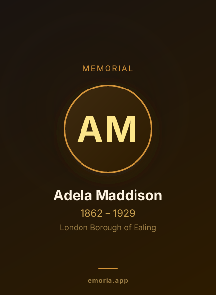 Memorial portrait of Adela Maddison