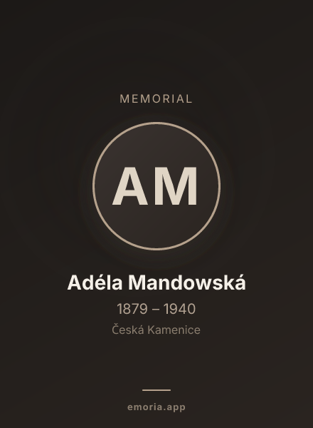 Memorial portrait of Adéla Mandowská